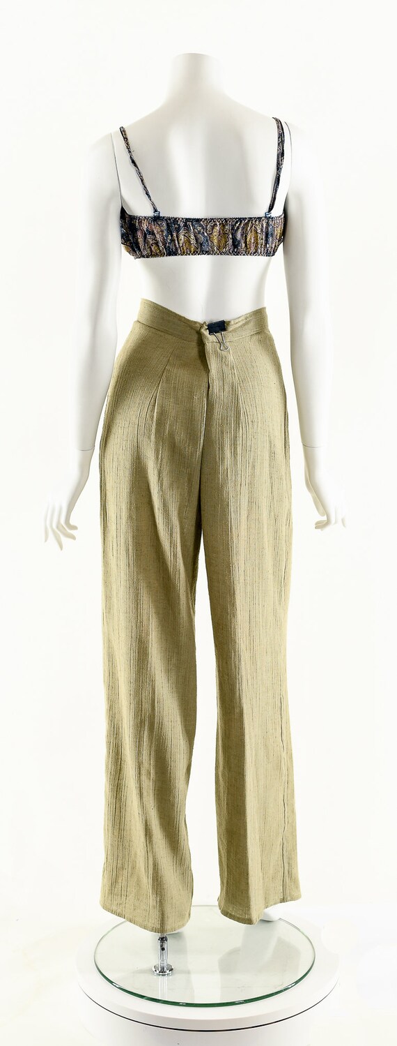 Minimalist Gauze Pants,High Waist Tan Pants,Struc… - image 5