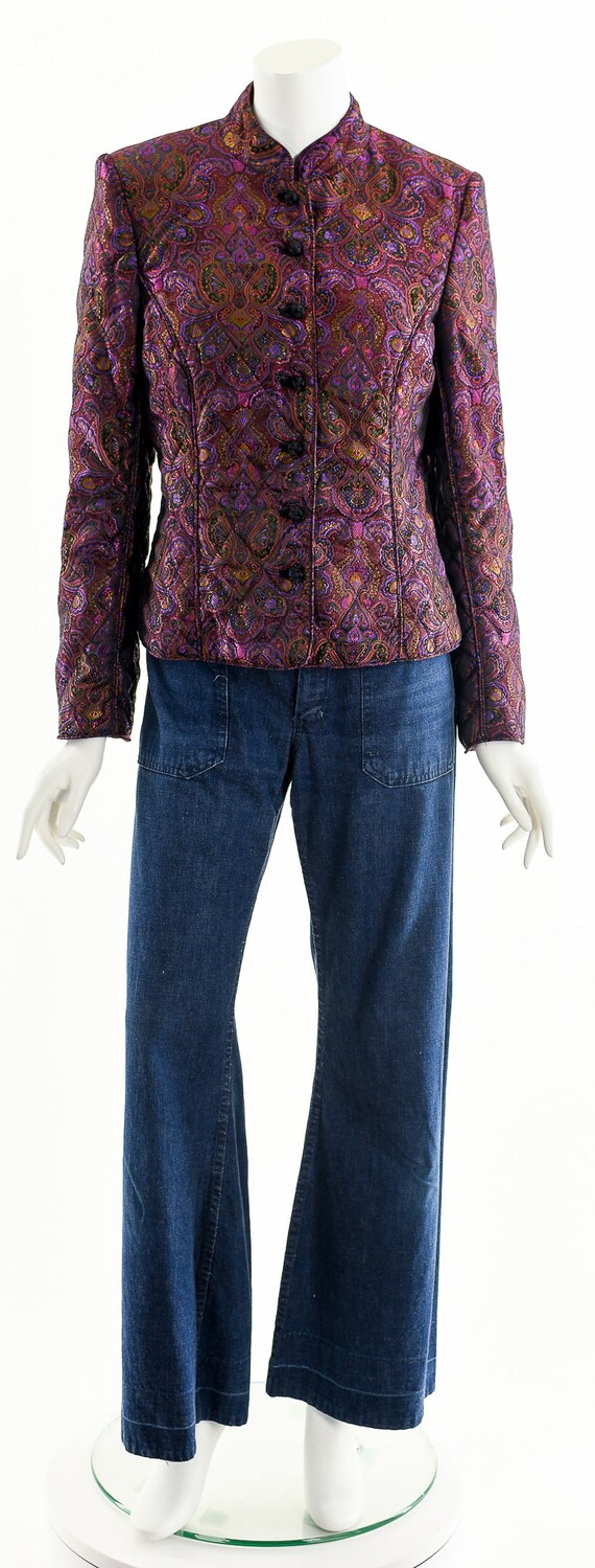 Paisley Quilted Jacket,Satin Quilt Jacket,Vintage… - image 4