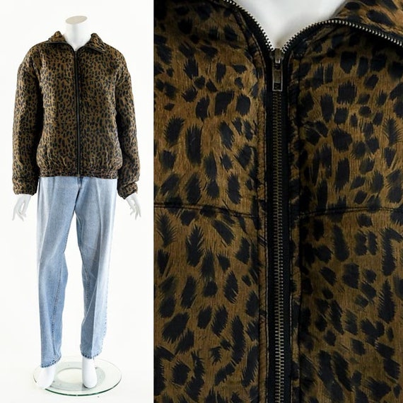 Leopard Silk Bomber,Cheetah Print Bomber Jacket,A… - image 9