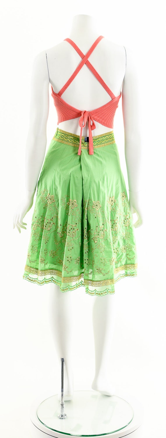 Green Eyelet Skirt,Full Circle Skirt,Lime Green S… - image 7