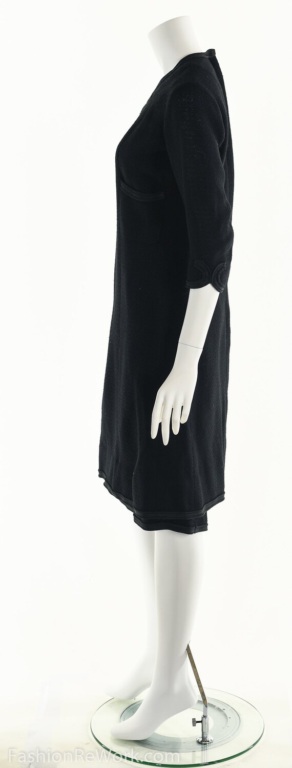 Vintage 20's Black Wool Dress, 20's Dress, Soutac… - image 7