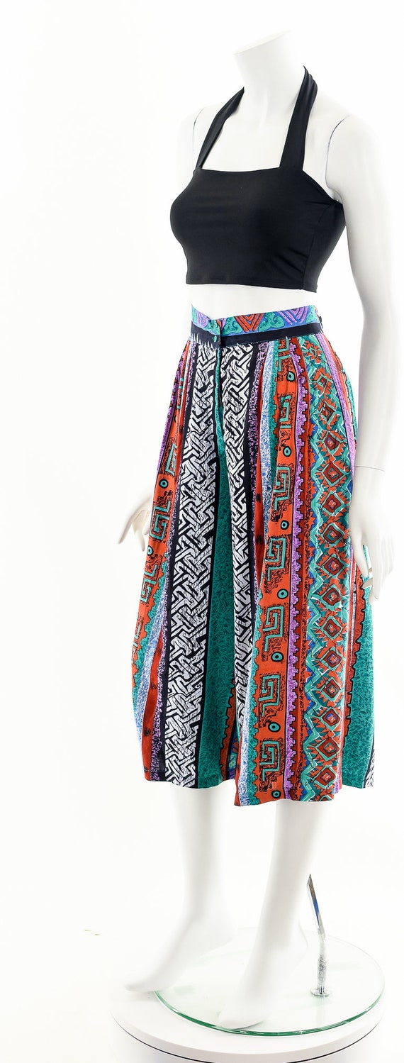 Graphic Tribal Skirt,Bright Southwest Skirt,Rainb… - image 10