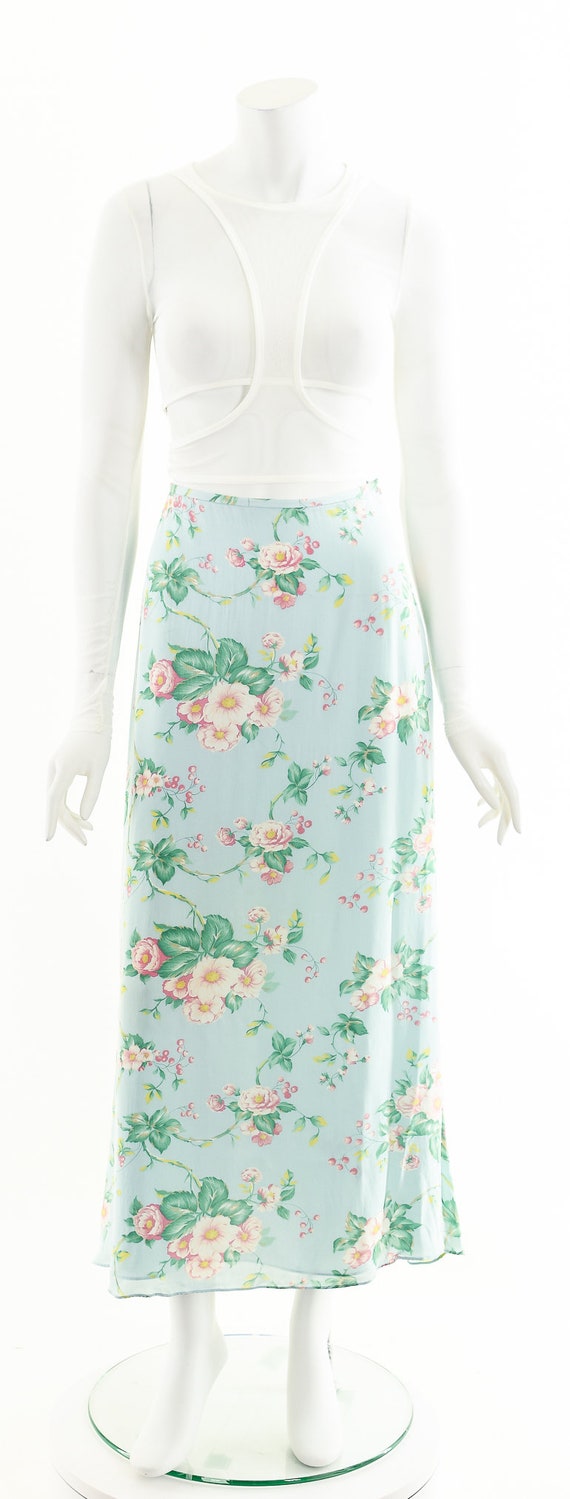Sincerely Ours Aurora Midi Skirt in Royal Blue Eyelet
