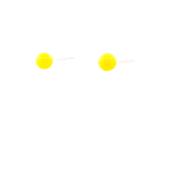 Bright Yellow 80s Stud Earrings - image 2