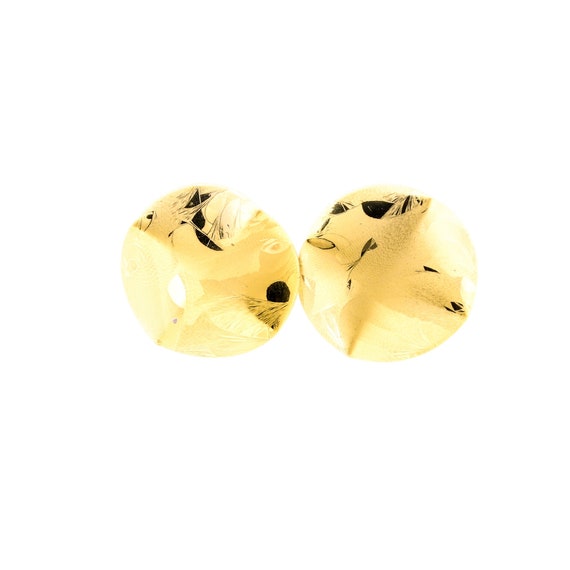 Gold Crackle Circular Earrings - image 1