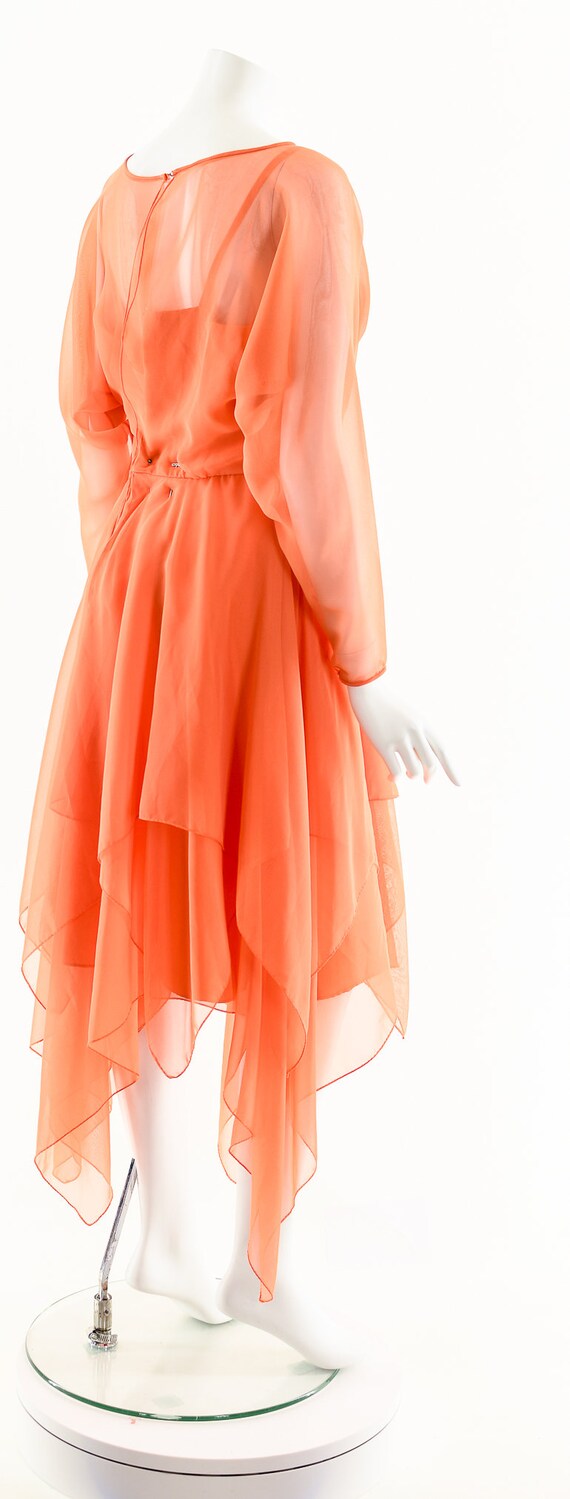Peach Chiffon Silk Maxi Dress,Royal Blue Goddess … - image 6