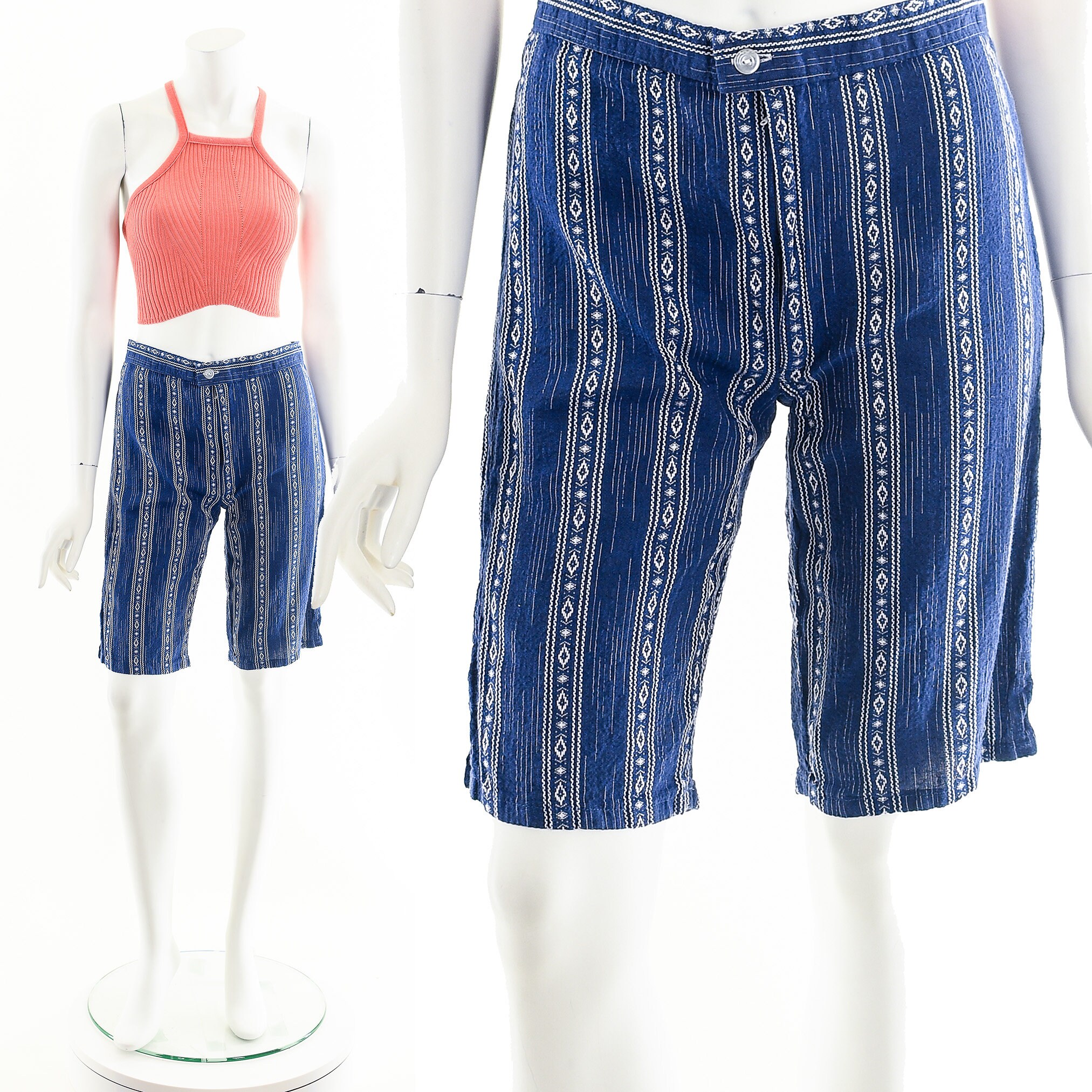 Short De Bain Vintage California Surf - Années 60 - Taille M (34) - Style Hippie Multicolore