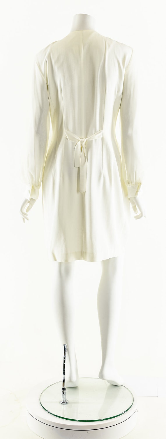 White Fringe Dress,Crochet Sheer Dress,80s Blazer… - image 6