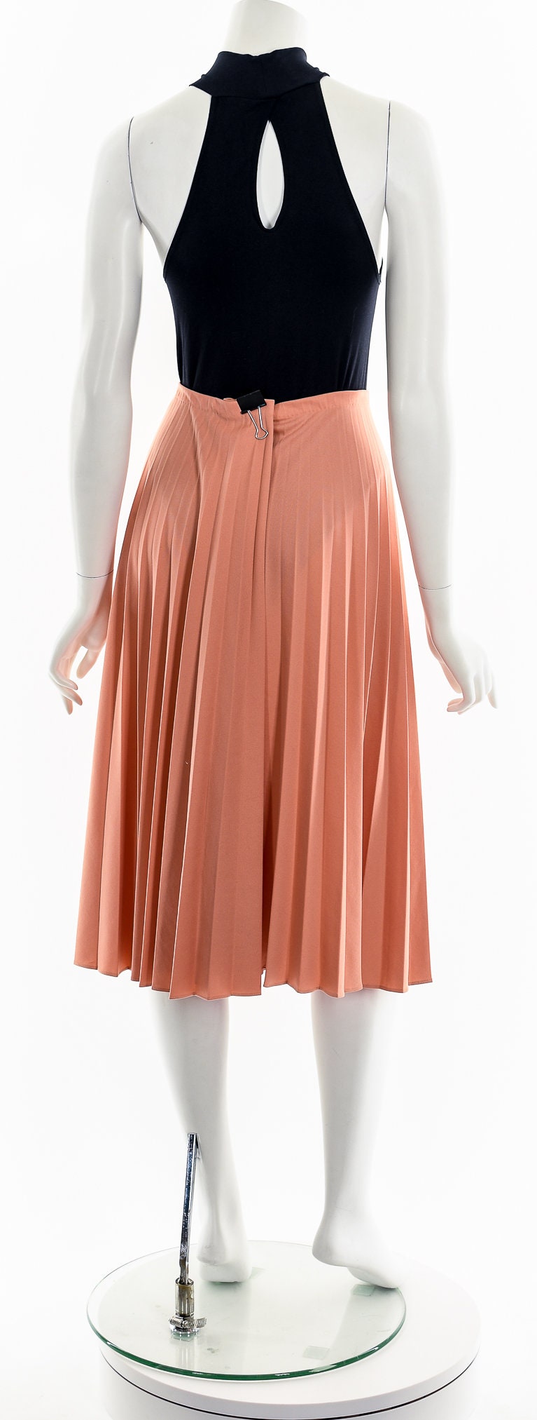 Peach Pleated Knee Length Skirt - Etsy