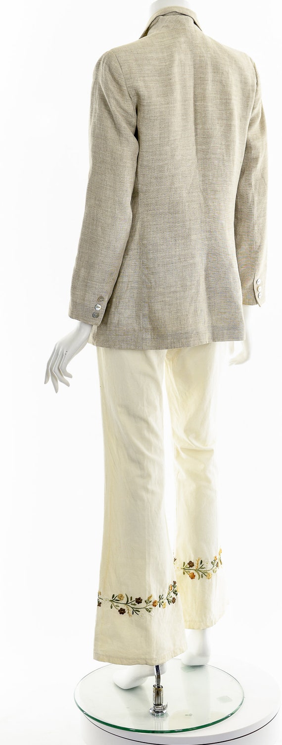 Beige Linen Suit Jacket - image 8