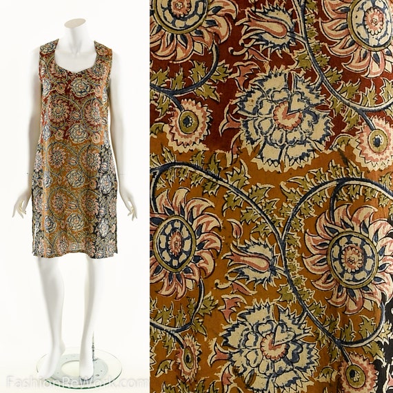 70s Boho Dress,Block Print Tent Dress,India Block… - image 2