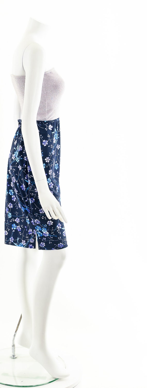 Navy + Blue Floral Skirt - image 5