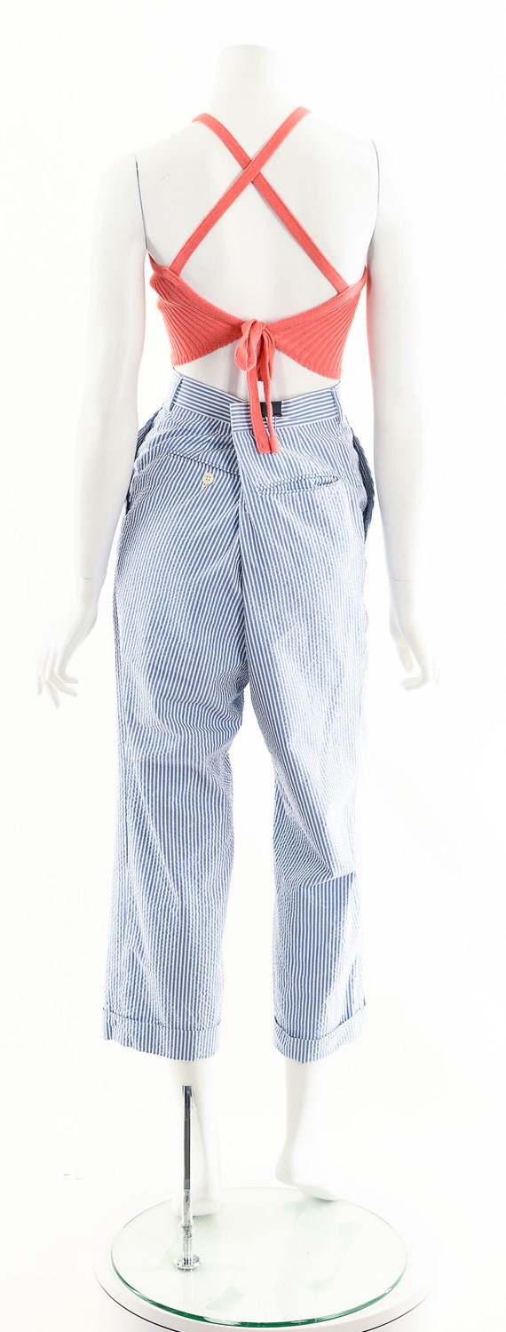 Blue Striped Pants,High Waisted Pants,Brooks Brot… - image 7