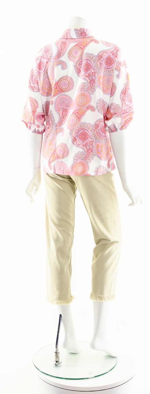 Pink Paisley Peter Pan Blouse,Paisley Peter Pan C… - image 7