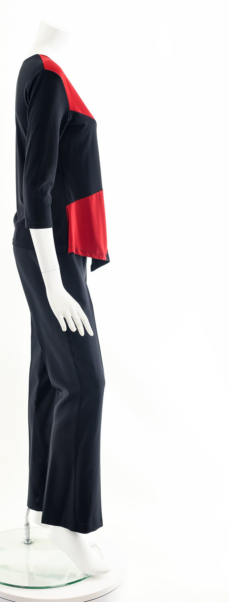 Y2K Red Black Splice O-ring Blouse image 5