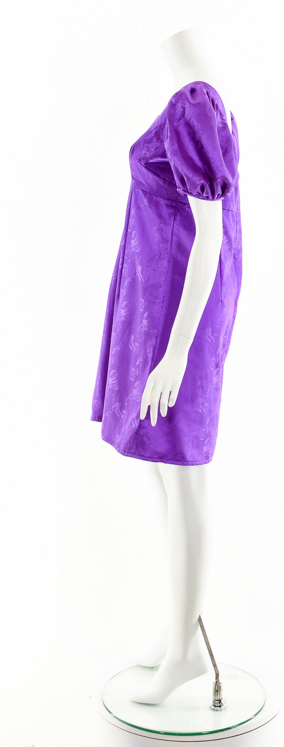 Purple Baby Doll Dress,Sexy Puff Sleeve Dress,Vin… - image 9