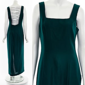 Dark Green Caged Ladder Back Dress