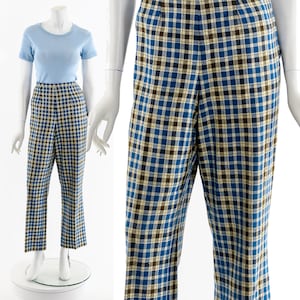 60s Pendleton Wool Plaid Bell Bottom Trouser Pant