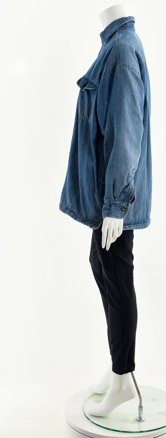 denim sherpa jacket,overszied lined chambray coat… - image 9