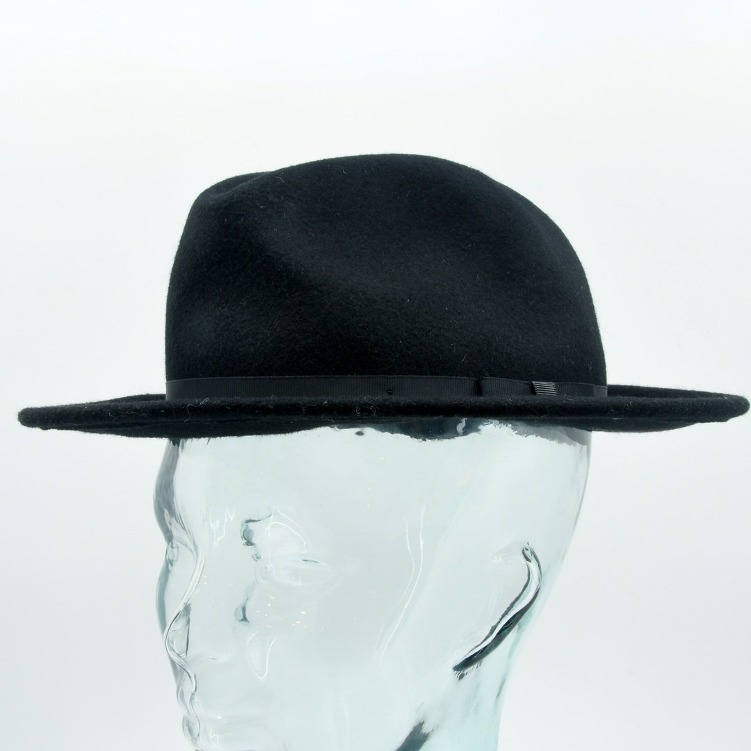 Vintage Black Wool Bohemian Hipster Hat Wide Brim Hat - Etsy