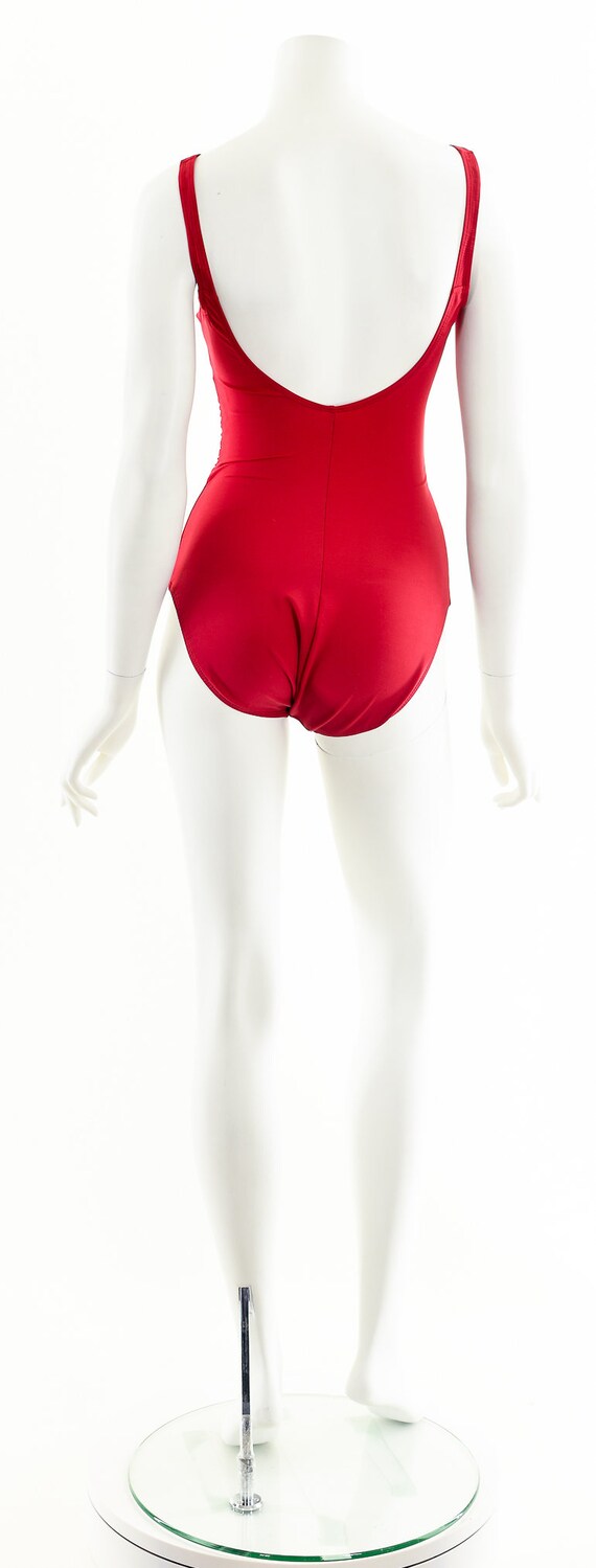 red bathing suit,red one piece,red vintage suit,6… - image 7