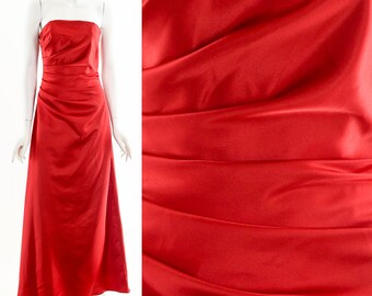 Y2K Red Asymmetric Pleated Formal Gown