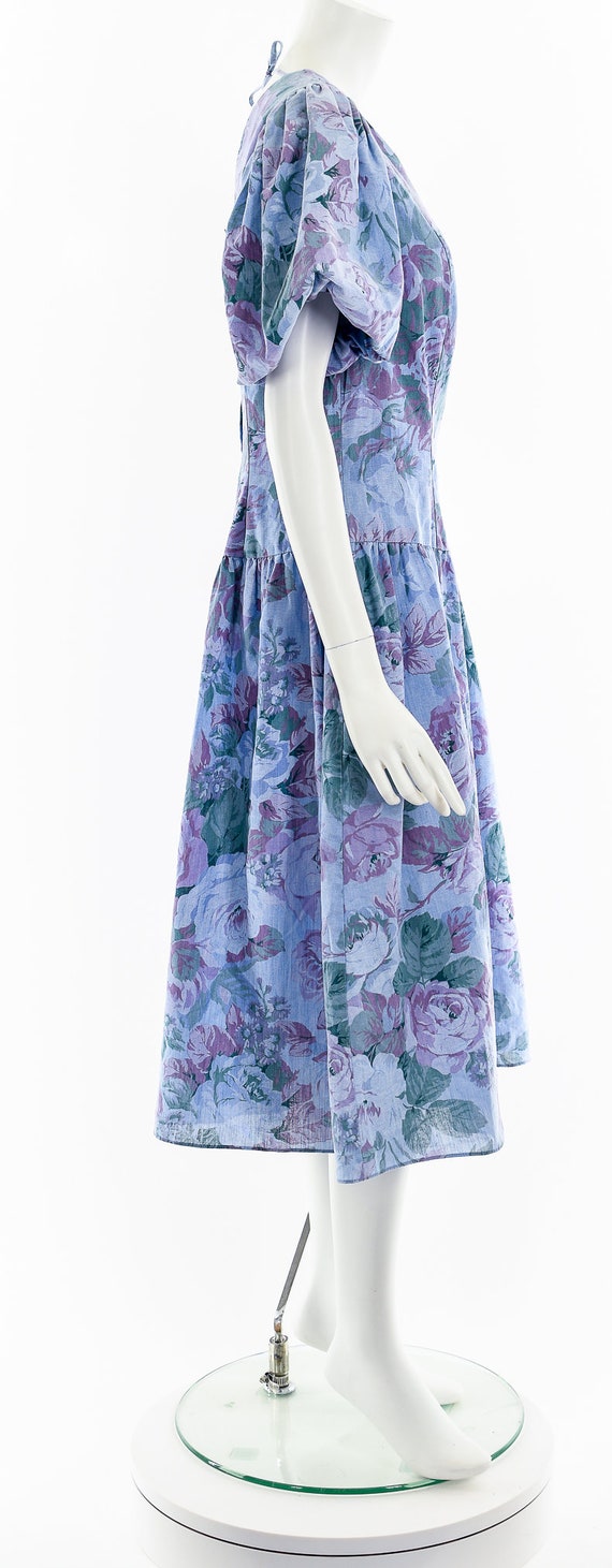 Floral Print Bubble Sleeve Dress - image 5