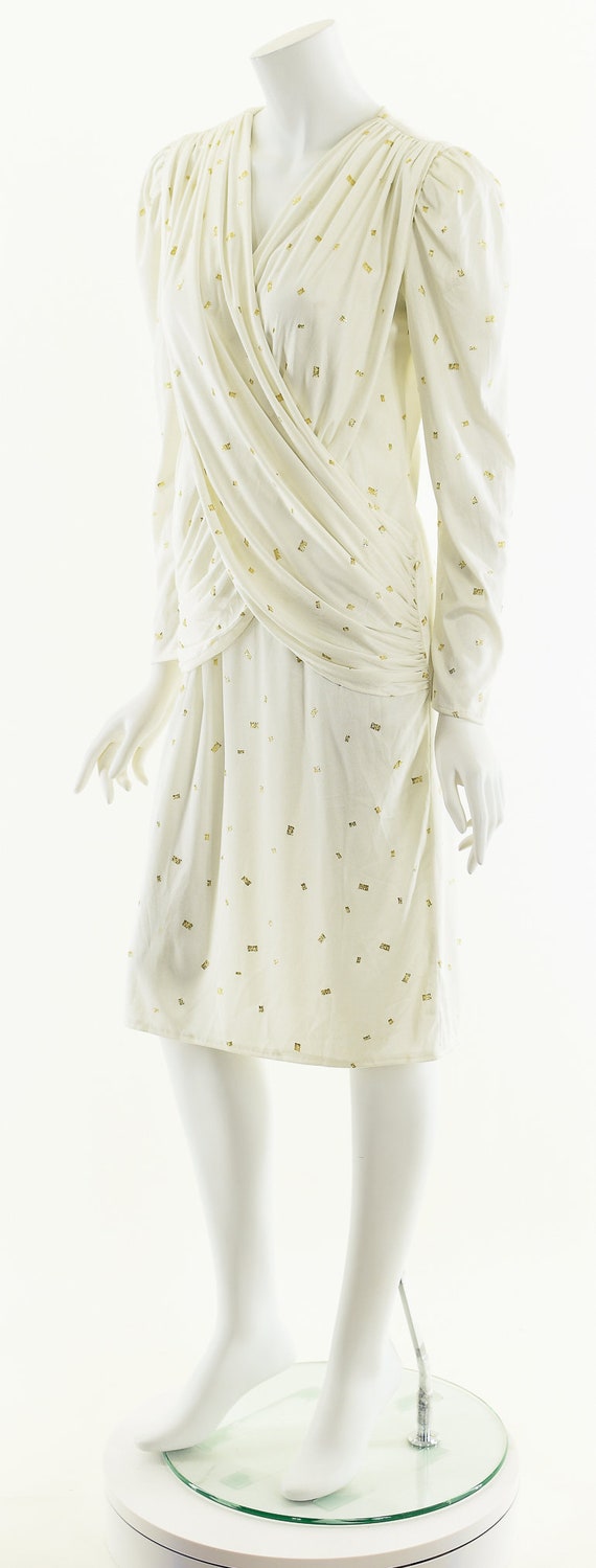 Grecian Goddess Dress,Champagne Speckled Dress,Wh… - image 10