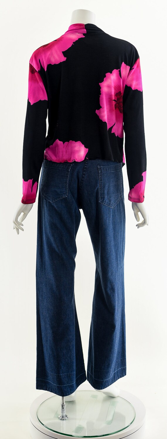 90s Slinky Floral Wrap Top (M)