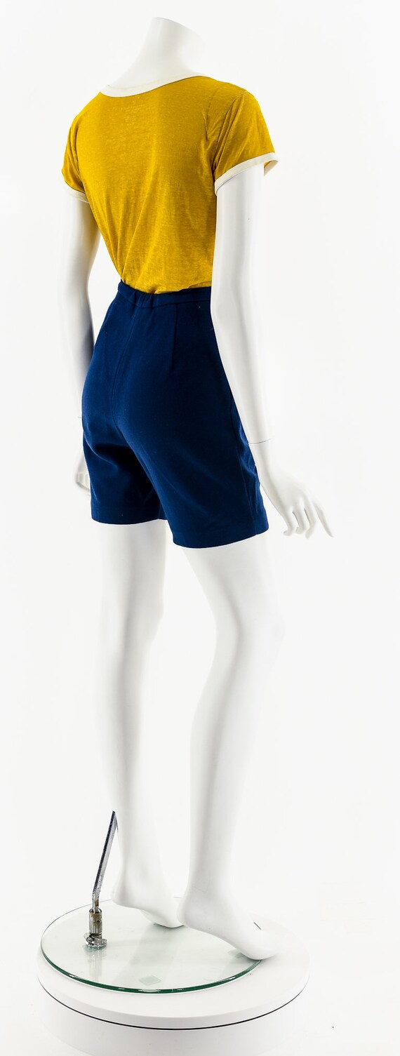 50s Blue Wool High Waist Pin Up Shorts - image 6