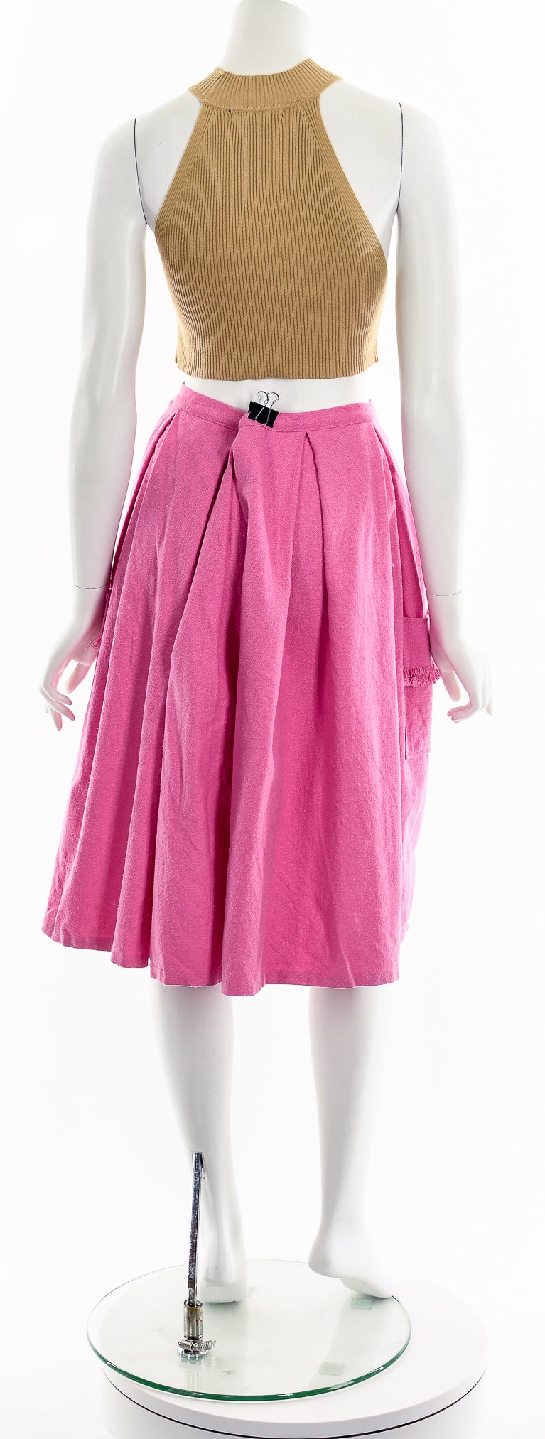 Bubblegum pink pleated skirt top