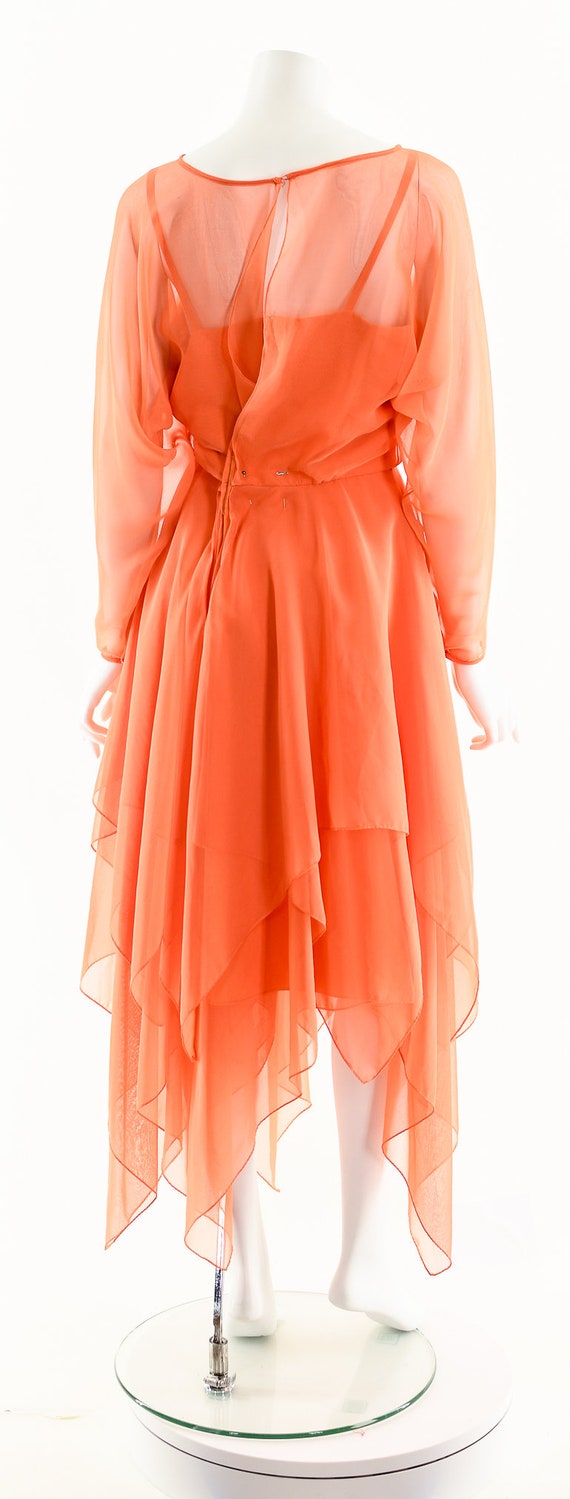 Peach Chiffon Silk Maxi Dress,Royal Blue Goddess … - image 7