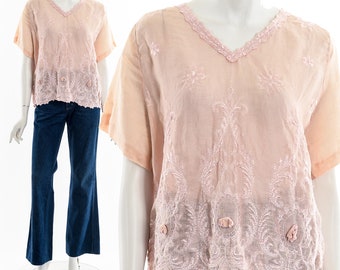 Italian Linen Embroidered Blouse