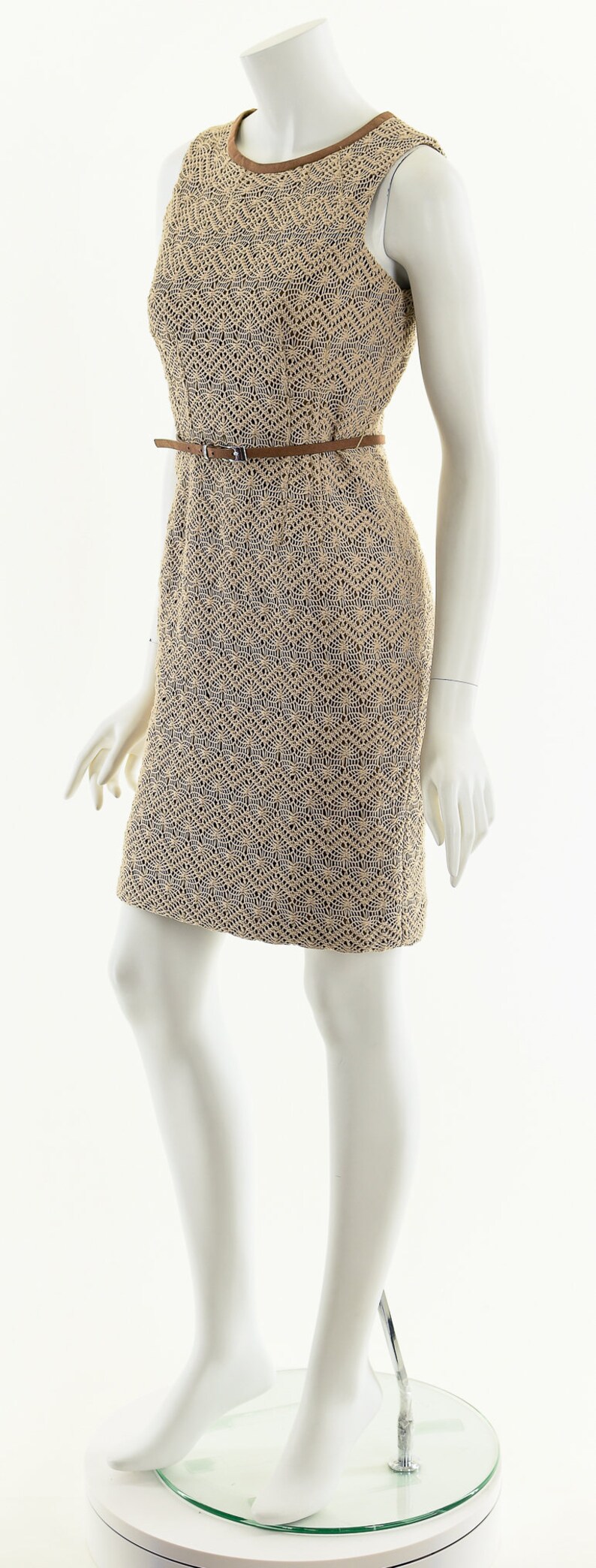Crochet Lace Dress,Vintage Crochet Dress,Hand Crochet Dress,Knit Shift Dress,Mod Retro Dress,Vintage Pencil Dress,Bodycon Feminine Dress image 10