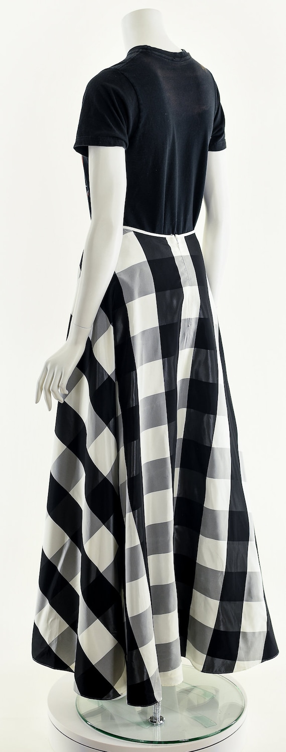 Checkered Plaid Maxi Skirt,Plaid Punk Satin Full … - image 8