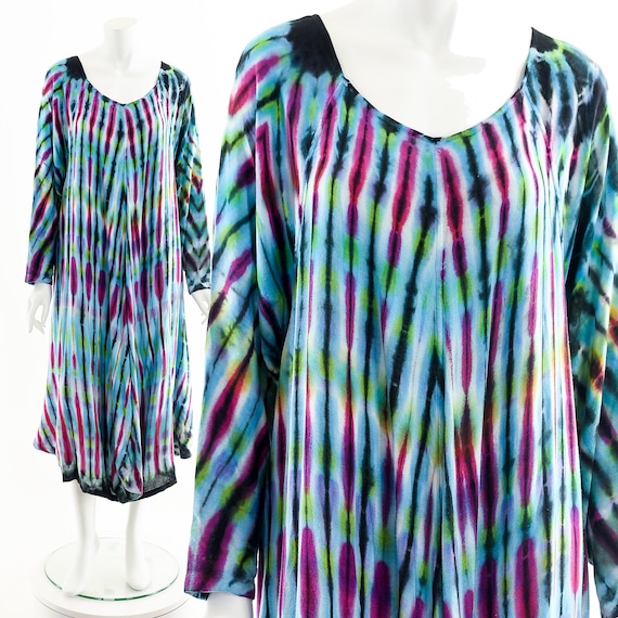 Rare Laise Adzer Dress,Tie Dye Bright Bohemian Dre