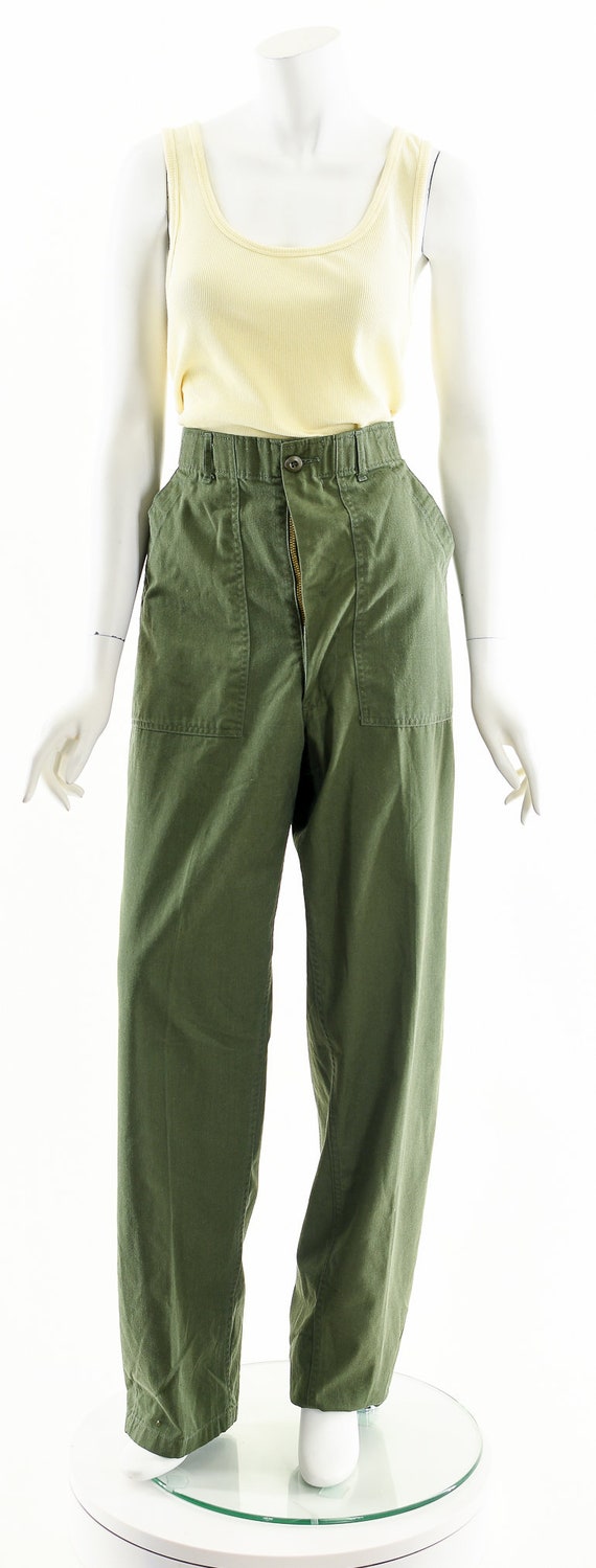 Green Army Fatigue Pants Olive Green Chino Pant M… - image 4