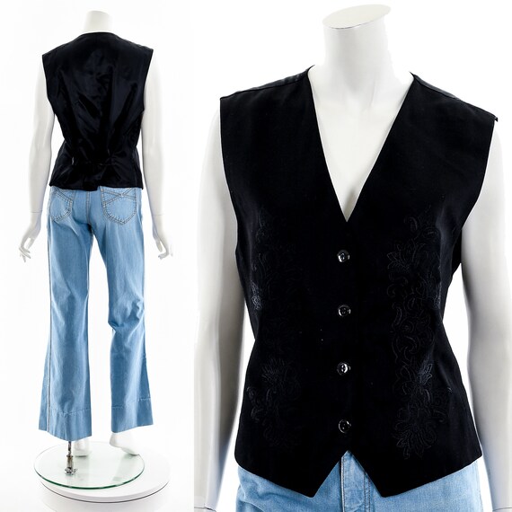 Black buttoned virgin wool sleeveless vest main image 0