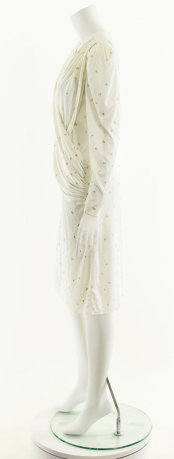 Grecian Goddess Dress,Champagne Speckled Dress,Wh… - image 9