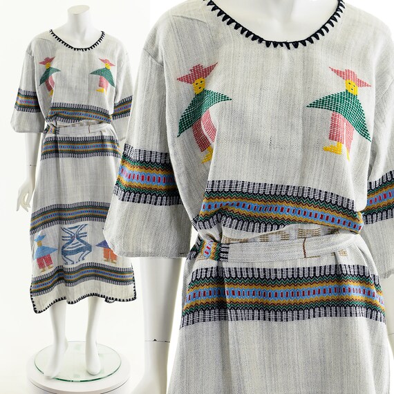 Rainbow People Bohemian Midi Dress,Handwoven Peop… - image 3