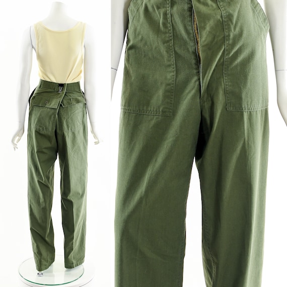 Green Army Fatigue Pants Olive Green Chino Pant M… - image 2