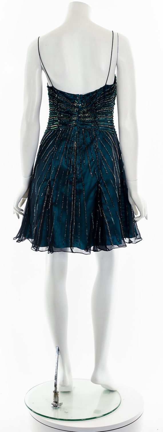 Moody Blue Sequin Silk Dress - image 7