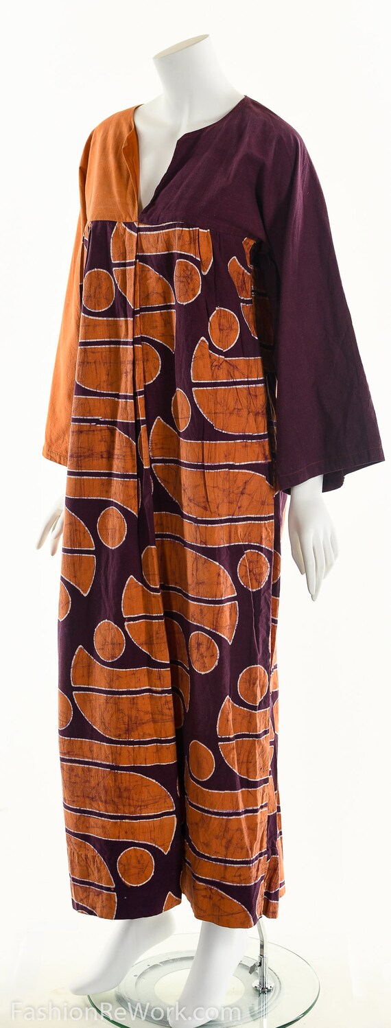 Abstract Color Block Maxi Dress, Abstract Batik L… - image 10