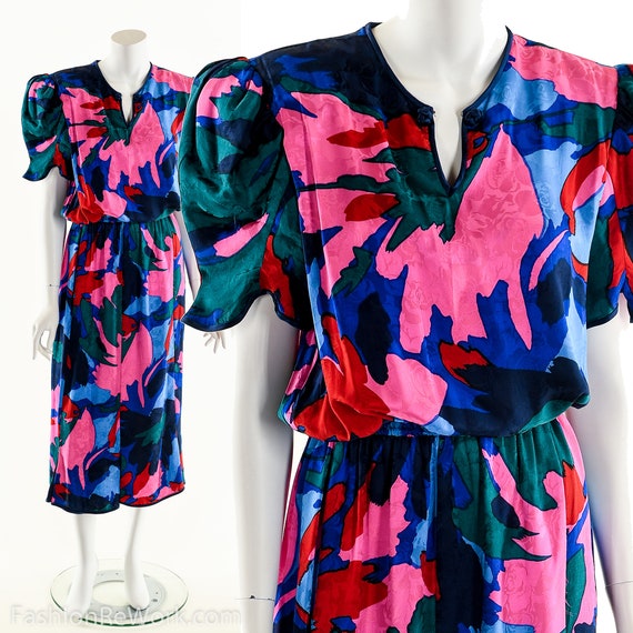 Floral Kung Dress,Vintage Floral Kung,Abstract Flo