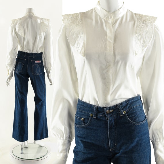 Victorian White Blouse,Kate Spade Style Blouse,Hi… - image 2