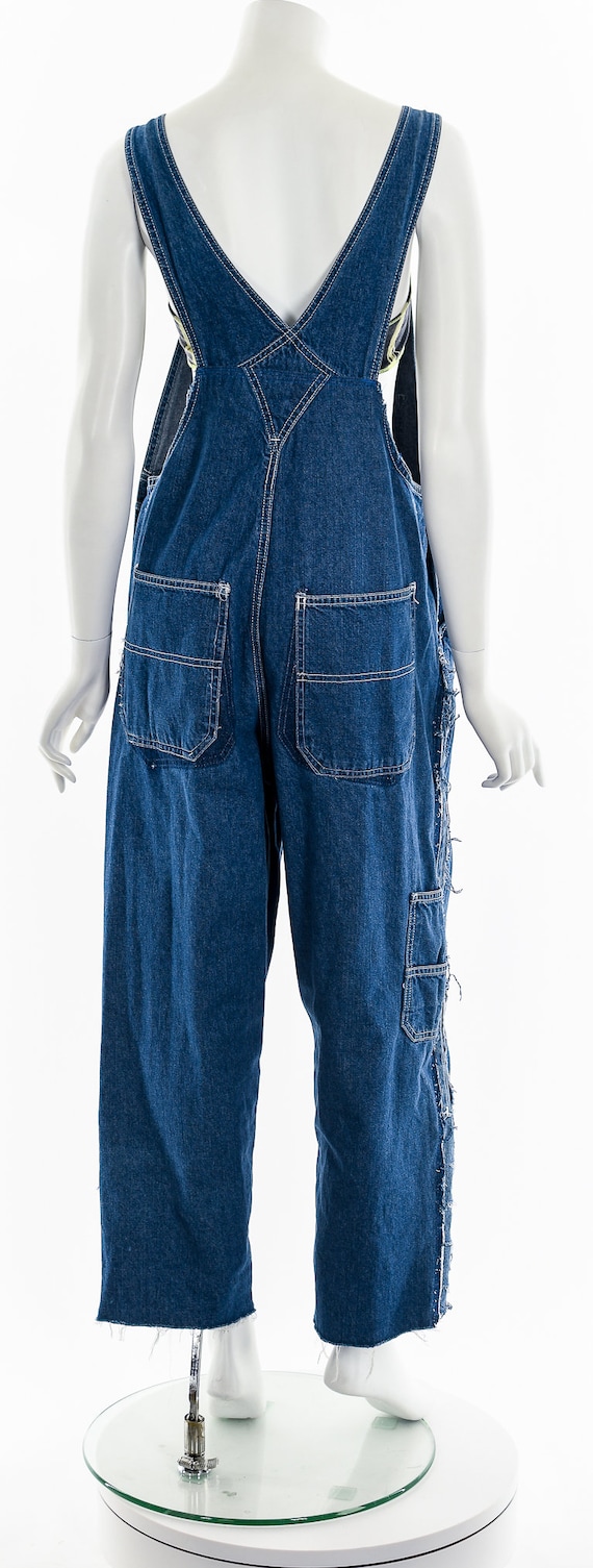 Distressed Patchwork Denim Overalls - image 7