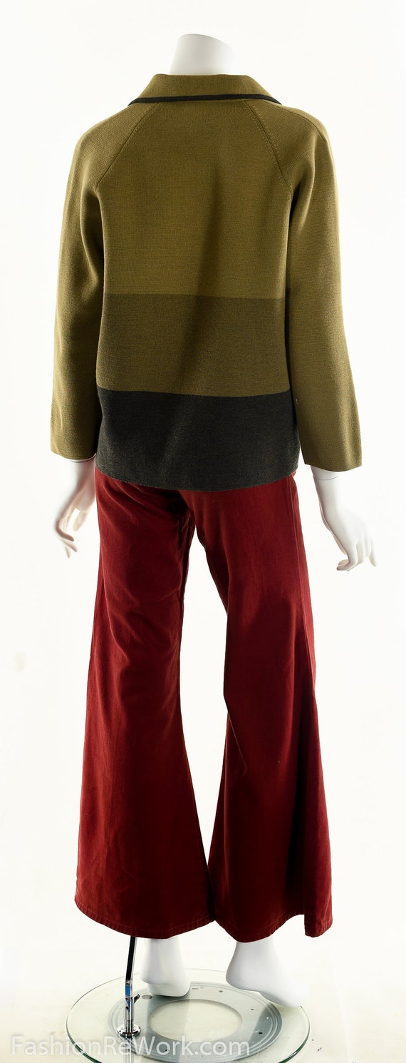 50's Italian Wool Sweater, Striped Wool Cardigan,… - image 6