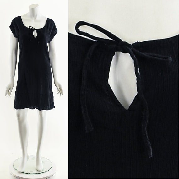 Double Gauze Peasant Sleeve Pintucked Boho Dress