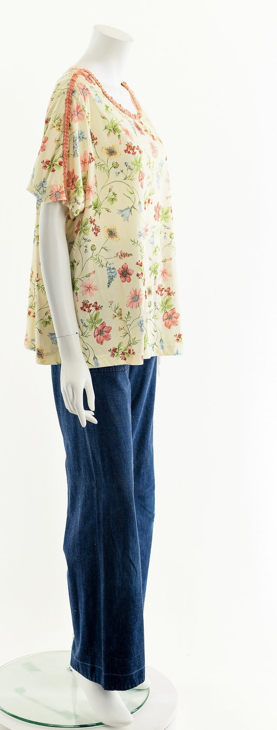 Watercolor Flowers Chiffon Blouse - image 5