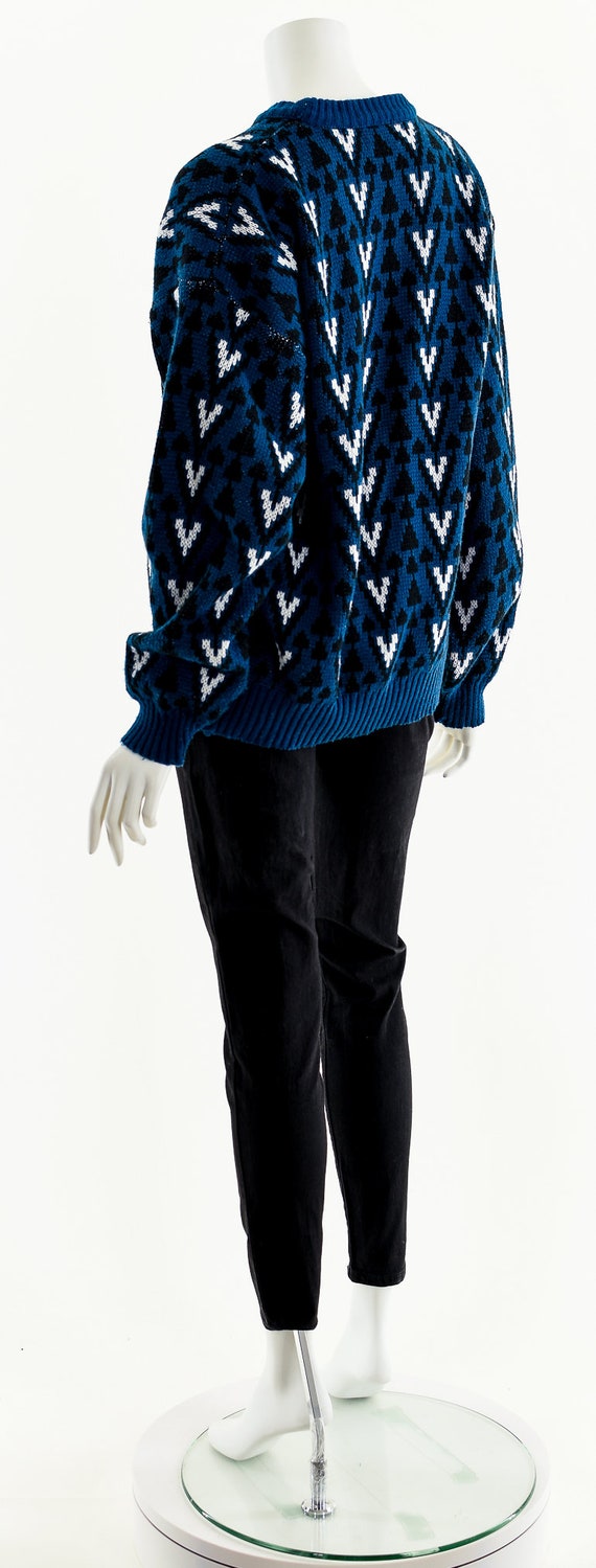 Blue + Black Geometric Sweater - image 8